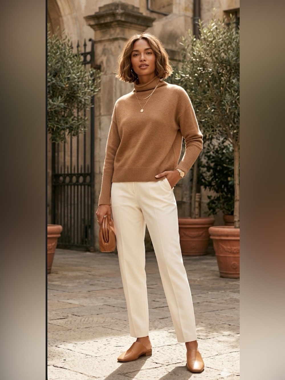 Aritzia Wilfred Luxe  Cashmere Cyprie sweater Camel color  size XXS